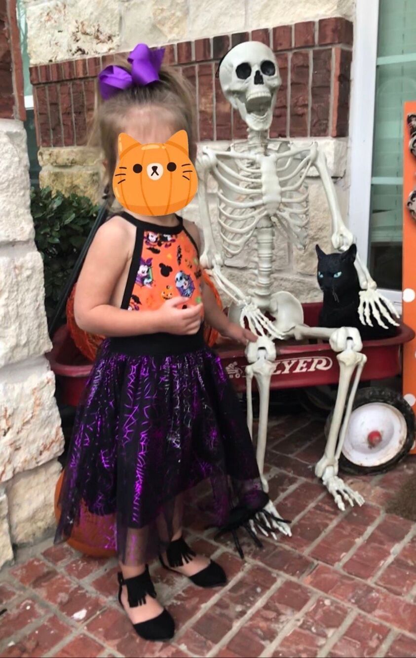 Handmade Mickey Minnie Halloween Print Dress